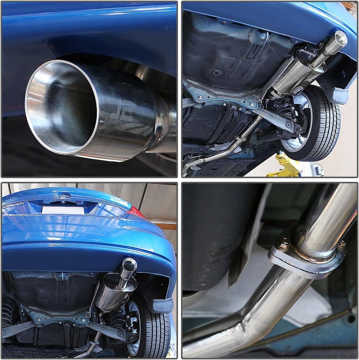 J2 Engineering J2-CBE-OS-064 Muffler CatBack Exhaust System [Compatible with 12-15 Honda Civic 2-Dr Coupe, Do NOT Fit Si Models]