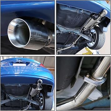 J2 Engineering J2-CBE-OS-064 Muffler CatBack Exhaust System [ متوافق مع 12-15 Honda Civic 2-Dr Coupe ، لا تناسب طرازات Si ]
