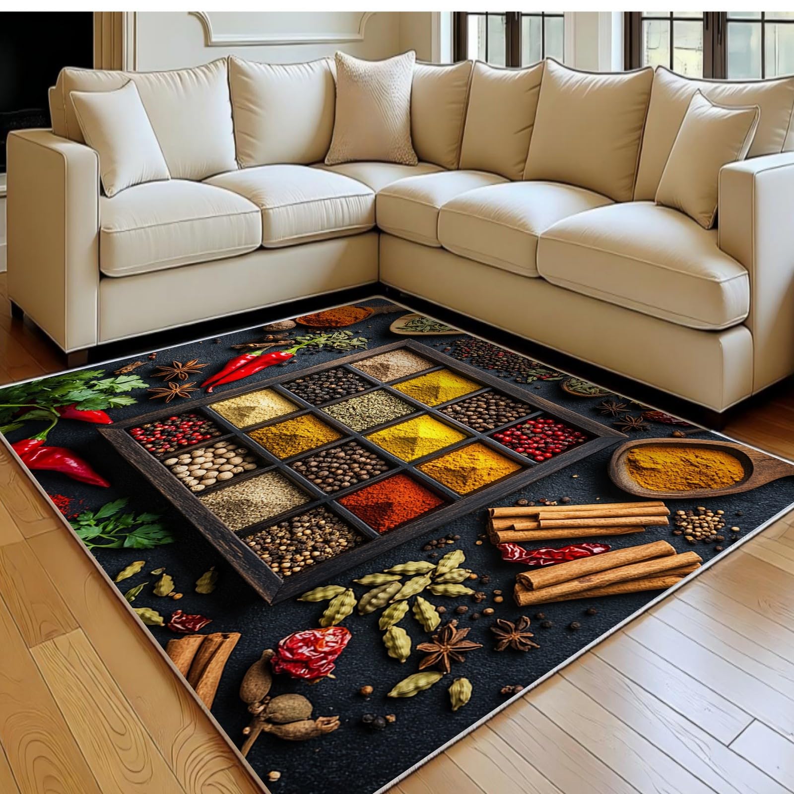 Grand tapis cuisine 180x270 cm lavable pour réchauffer votre salle à manger