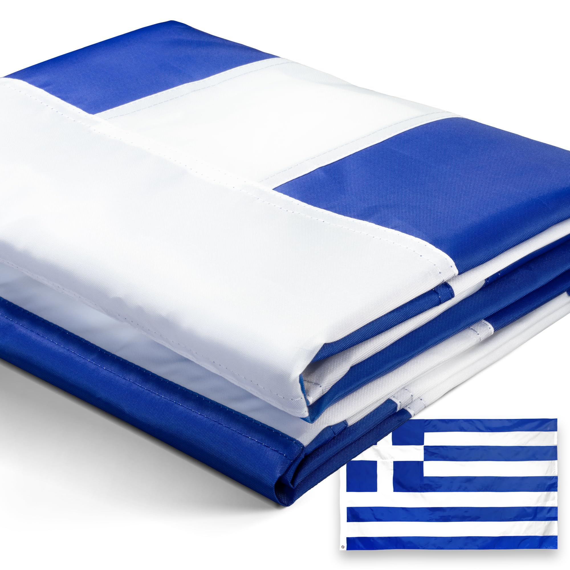 Bandiera Della Grecia 3x5 M In Nylon Oxford 210D - Resistente, Doppie Cuciture, Occhielli In Ottone, Per Esterni - 2
