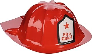 Fun Express Rhode Island Novelty Plastic Firefighter Chief Hat (Set of 12) , Red