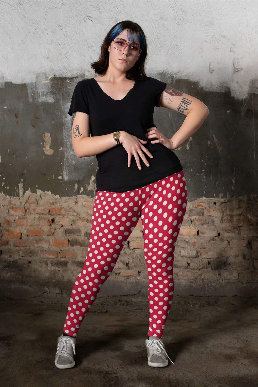 sissycos Women's 80s Leggings Buttery Soft Rainbow Stripes Printed Stretchy Pants - Image 3