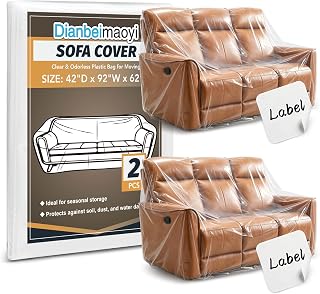 2 Pack Clear Plastic Moving Sofa couch Furniture Storage Covers