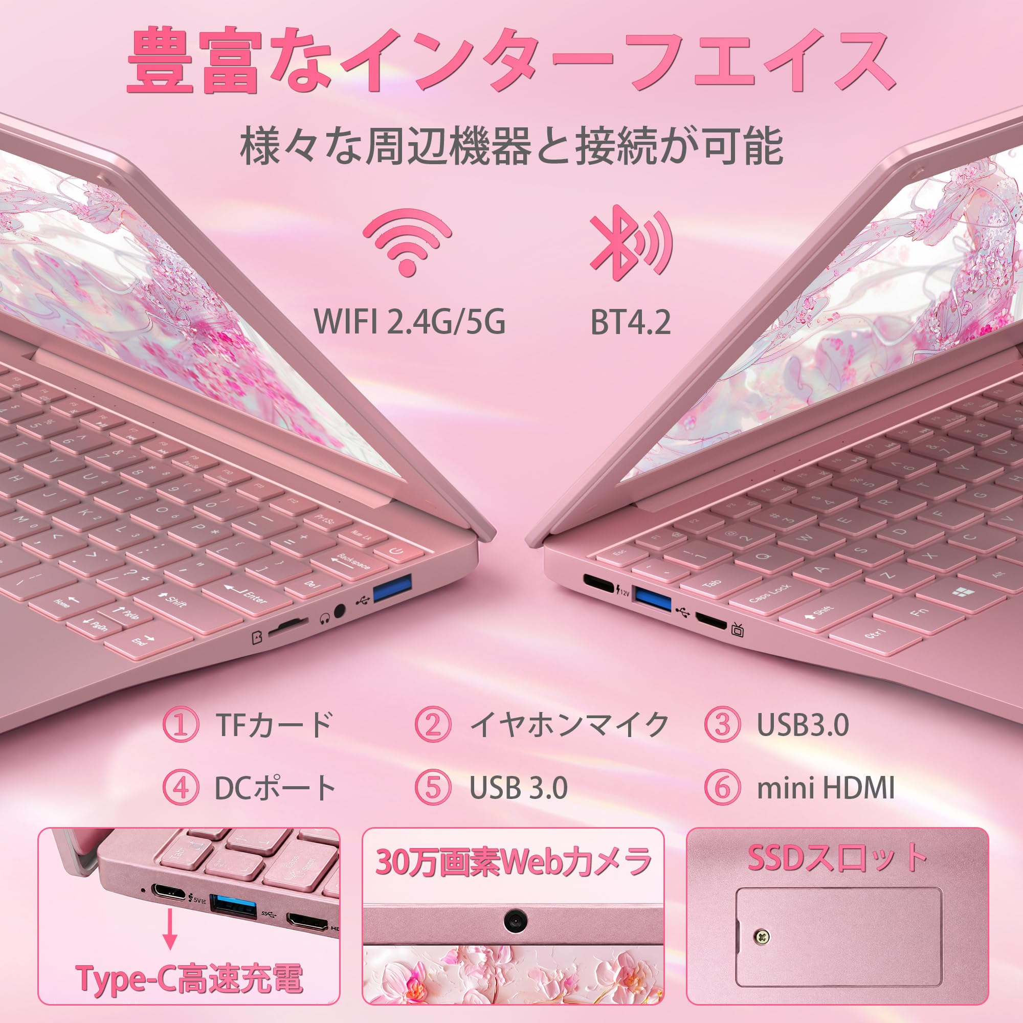 Amazon.co.jp: 2026最新ミニ ノートPC 10.1インチノートパソコン/DDR4