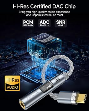 LERTOSEN 2 Pack USB C to 3.5mm Headphone Jack Adapter + USB C to 3.5mm DAC Dongle(Bundle)