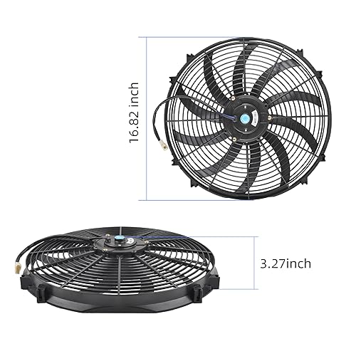 Miniatura 74 de Ventilador delgado de 12 pulgadas, ventilador eléctrico de enfriamiento para radiador, motor universal de alto rendimiento de 12 V 80 W con kit