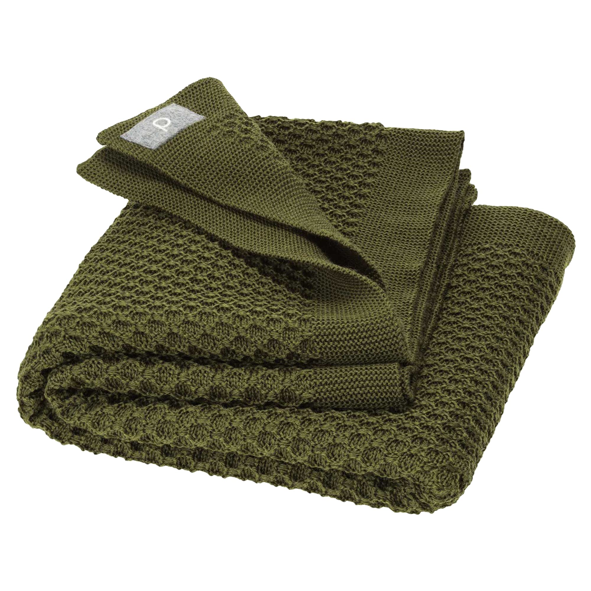 EcoableEcoable Baby Thermal Receiving Blanket: Honeycomb Knitted Merino Wool Nursery Essentials, 31x40 inches (Olive)