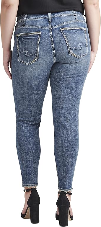 Silver Jeans Co. Women's Suki Mid Rise Skinny Leg Luxe Stretch Jeans