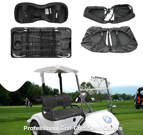 Miniatura 5 de Fundas de asiento delantero y trasero para carrito de golf EZGO TXTRXVClub Car DSPrecedentYamaha G29 OEM Cojín de asiento ordinario, cuero de vinilo