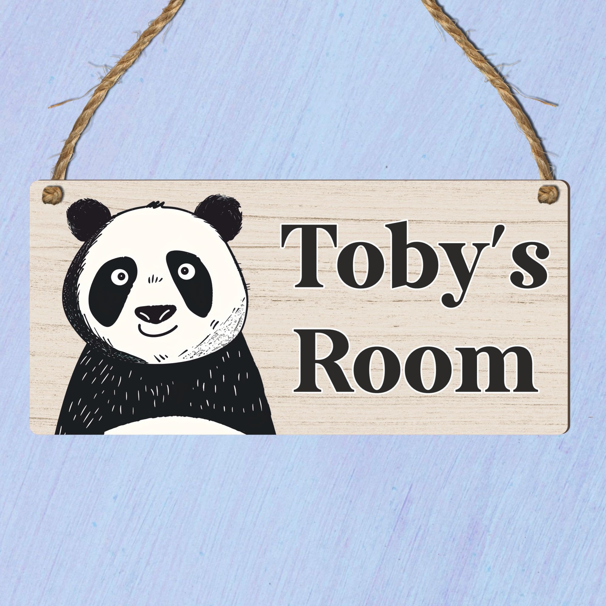 Cute Jungle Zoo Animals Theme | Personalised Children's Bedroom Sign | 13 Animal Designs To Choose | From Door & Room Name Plaque (Panda)