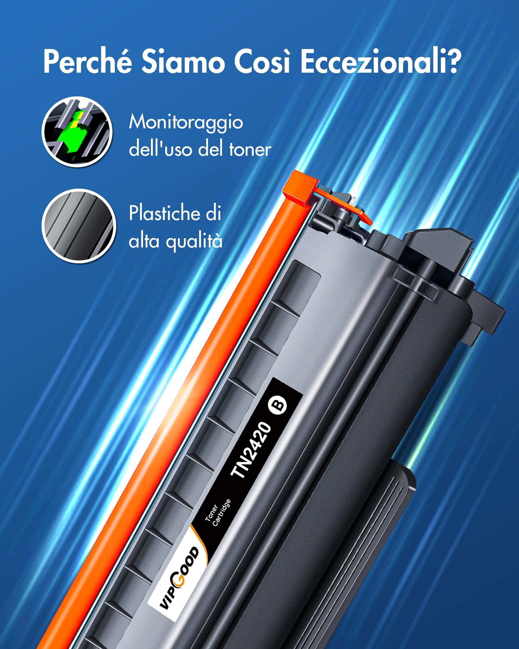 VIPGOOD TN2420 TN2410 Toner Con Chip Compatibile per Brother TN 2420 TN-2410 per MFC-L2710DW MFC-L2710DN L2730DW L2750DW DCP-L2510D L2530DW HL-L2375DW L2310D L2350DW L2370DN (Nero, 2-Pack)