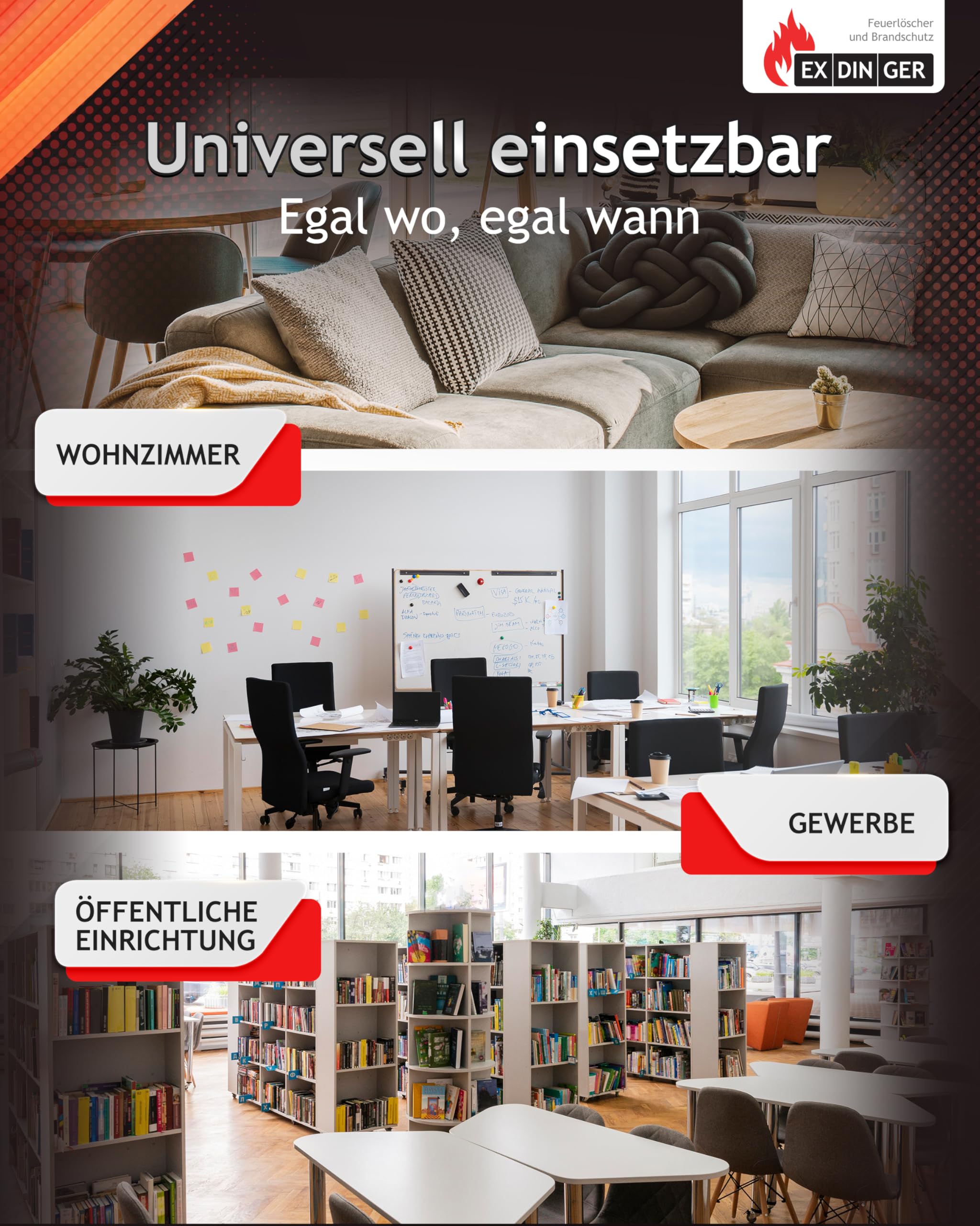 HausundWerkstatt24 6l Feuerlöscher Schaum blau 6L AB 6LE mit Halterung Dauerdrucklöscher (GPN-6X Instandhaltungsnachweis