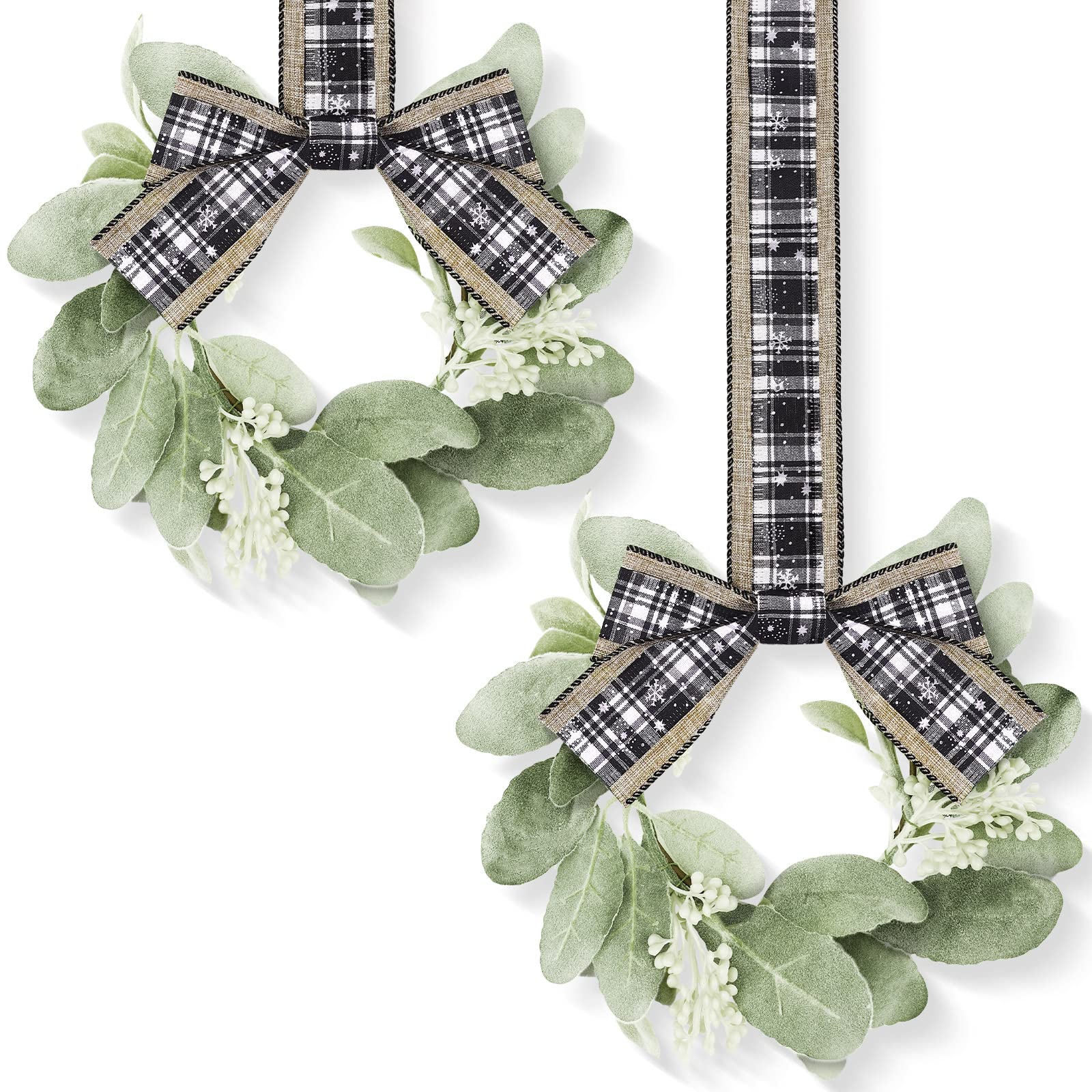 Couronnes d'eucalyptus vert (lot de 2, 22,9 cm) pour décoration de maison et Noël