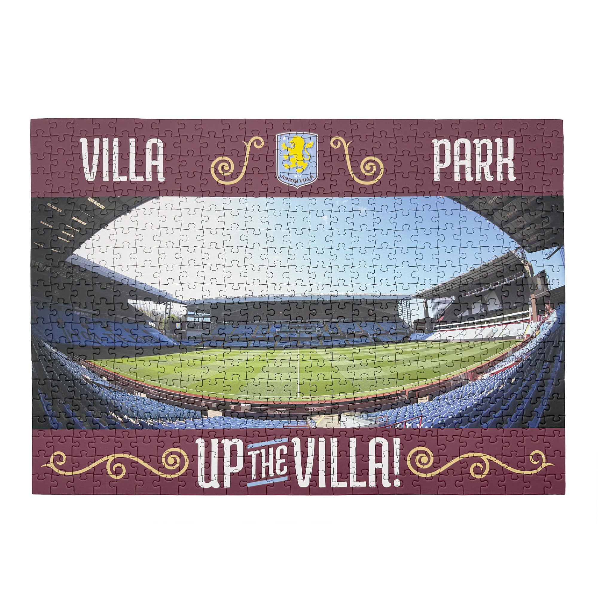 Official Licensed Aston Villa 500 Piece Jigsaw Puzzle of Villa Park, Green, Claret, Sky Blue
