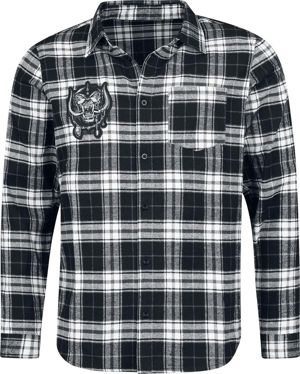 Motörhead England Homme Chemise Manches Longues Noir/Blanc Regular/Coupe Standard