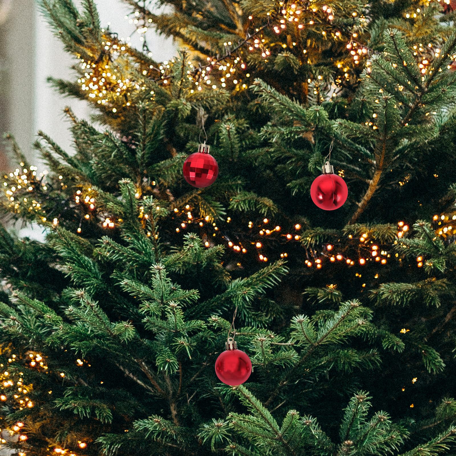 Toyvian 180 Piezas Juego de Bolas Navideñas Rojas de PVC para Árbol de