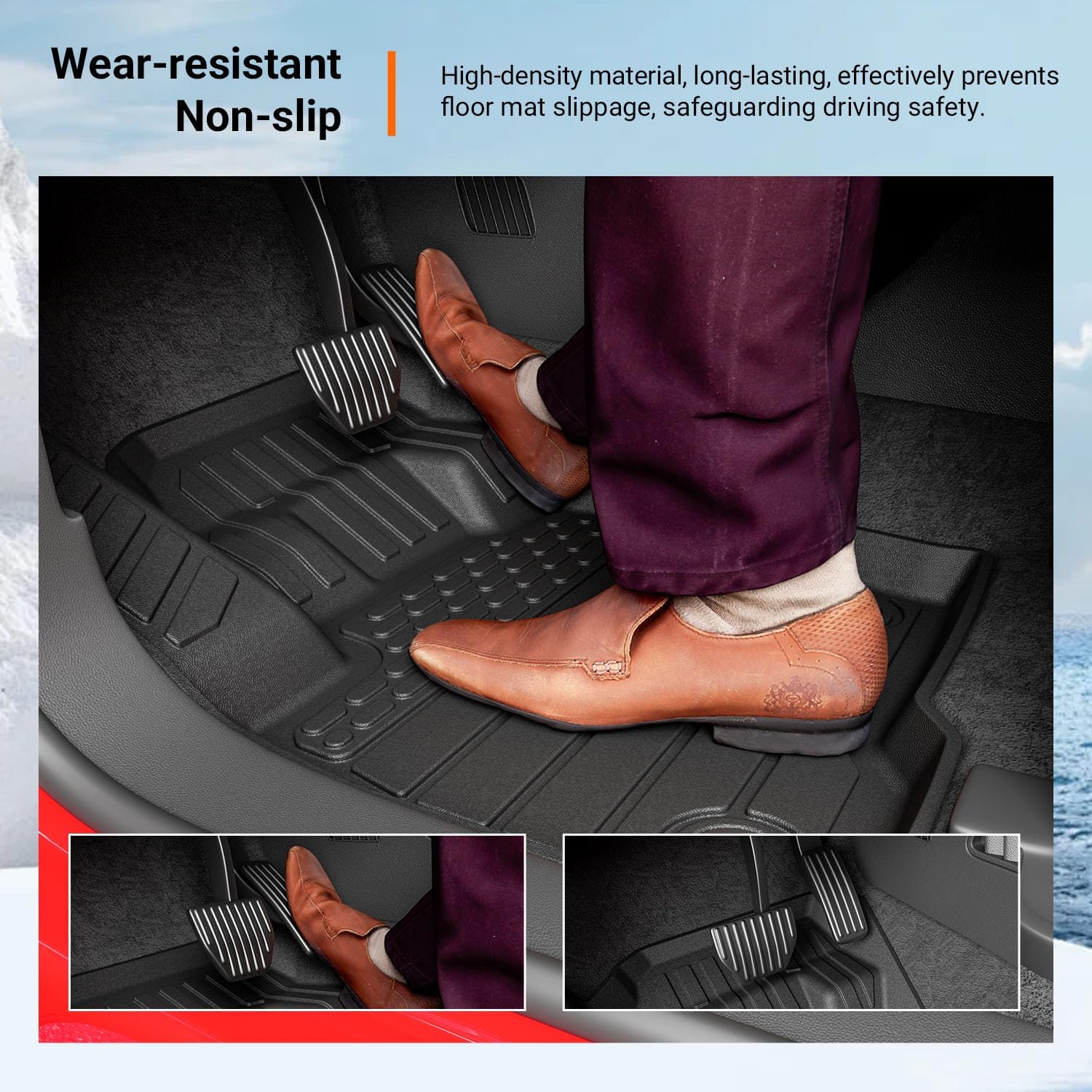 powoq Floor Mats Compatible with 2015-2024 Ford Edge Cargo Liner Backrest Mat Trunk Mat TPE (Only Fit 5-Seater) Replacement for 2015-2024 Ford Edge Accessories (Trunk Mat+Backrest Mat+Floor Mats)
