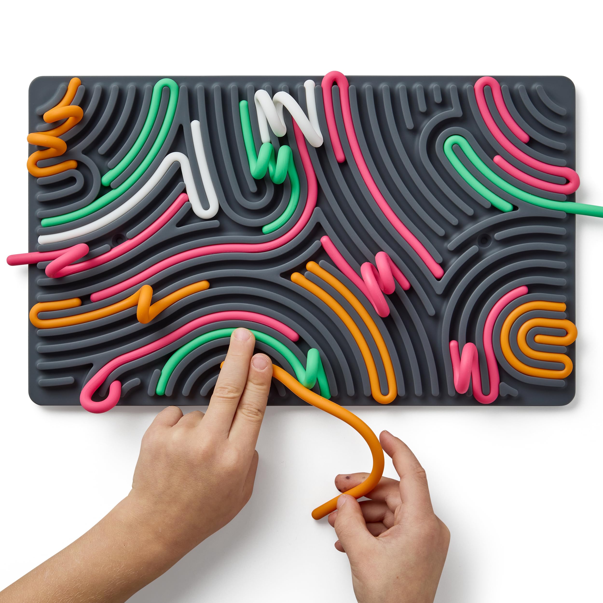 Pushpeel XL Sensory Activity Board – Expandable Silicone Fidget Toy for Stress, Anxiety, ADHD & Autism – Modular, Silent, No Mess - Granite