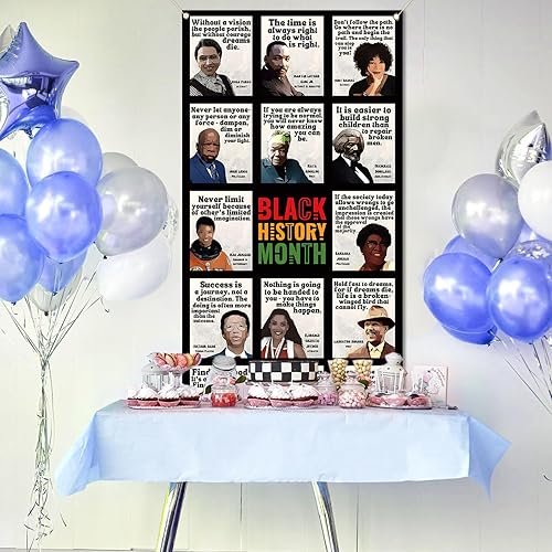Miniatura 7 de Cubierta de puerta del mes de la historia negra Febrero Afroamericano Personas famosas Aula Bandera de la puerta delantera Decoración de fotografía