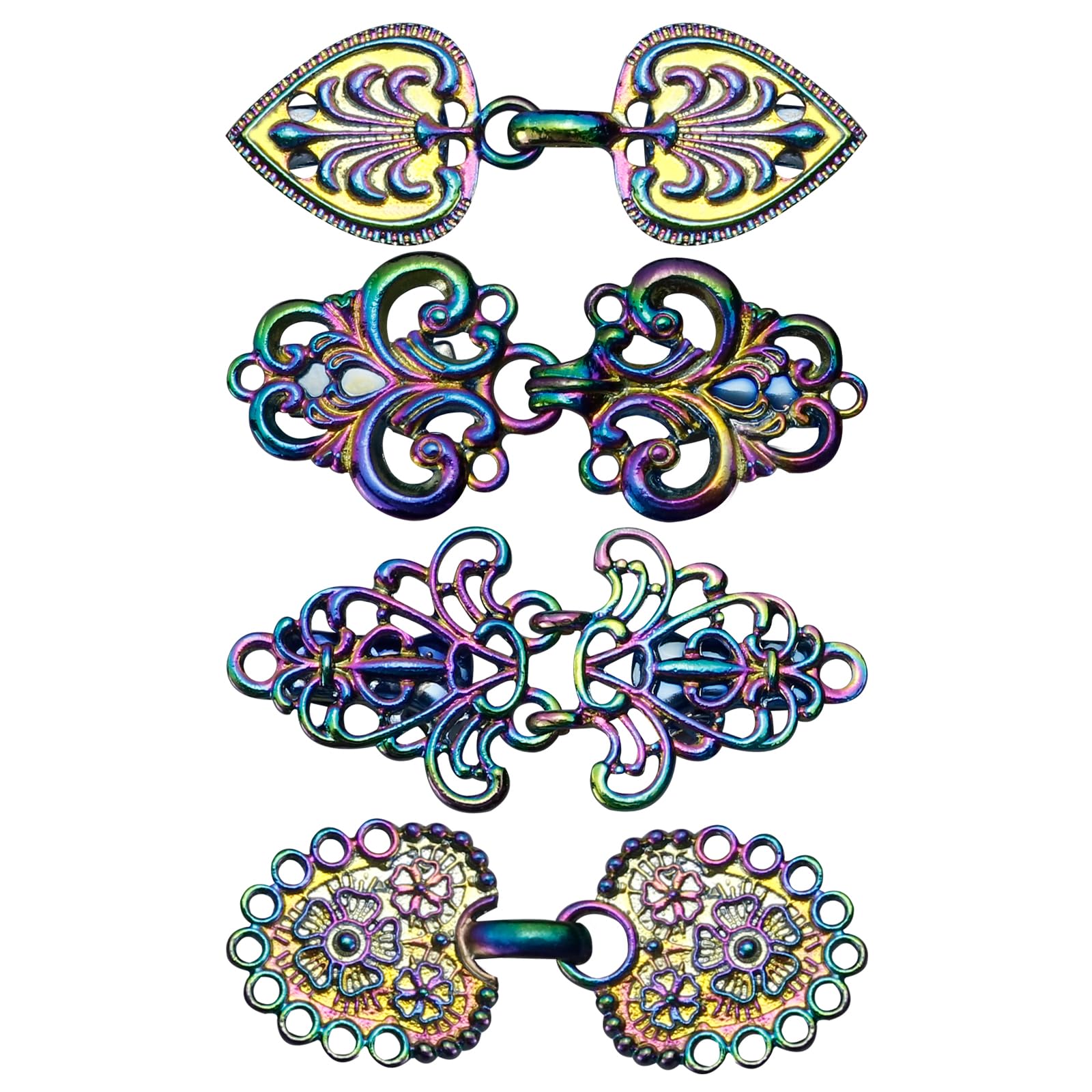 4 Pieces Vintage Sweater Clips, Sweater Clips for Cardigans to Hold Sweater Together, Shawl Collar Clasp Dress Shirt Brooch Clip&amp;Dress Clips Back Cinch