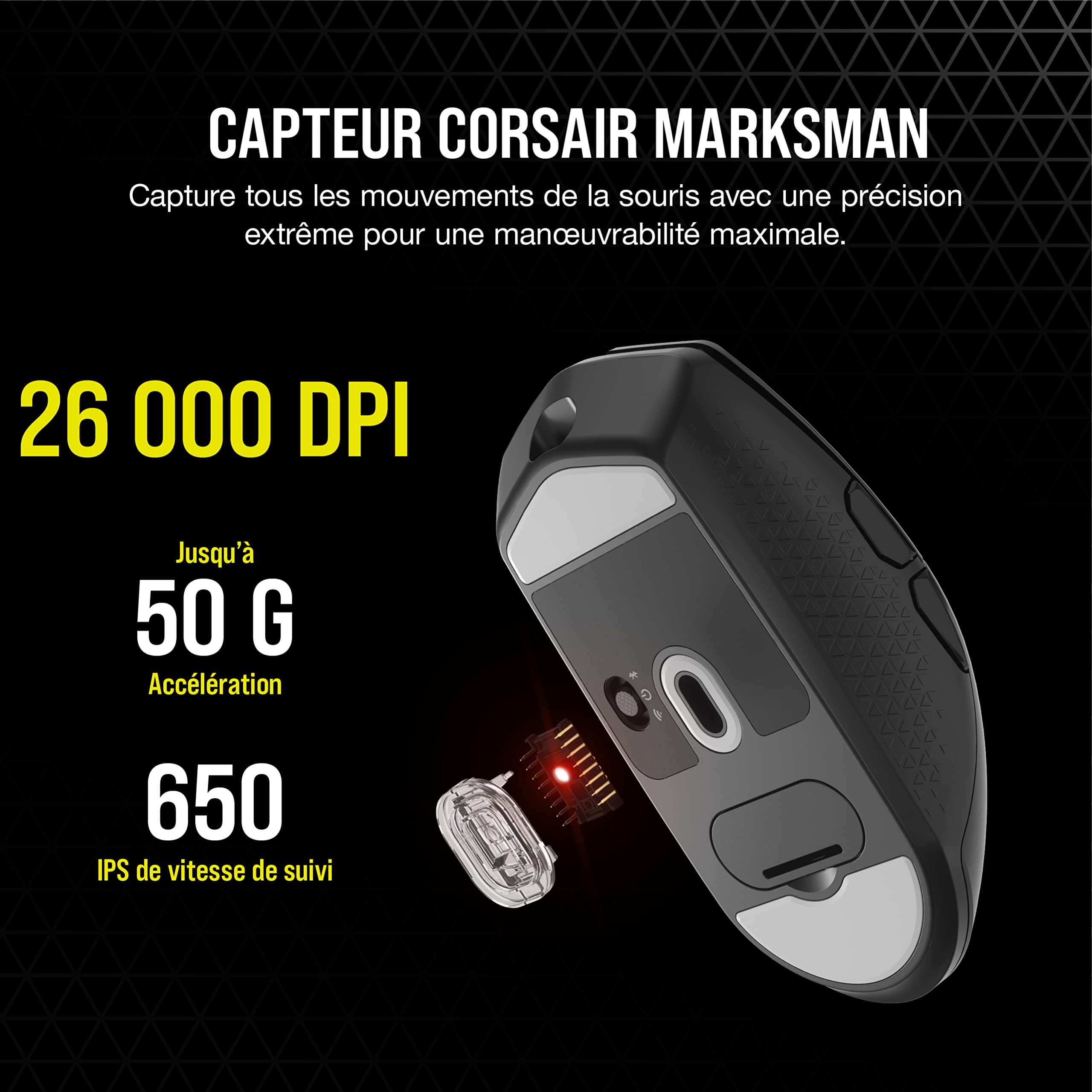 Corsair KATAR Elite Wireless Souris de Jeu FPS Ultra-Légère – Noir | 26 000 PPP, forme symétrique, batterie jusqu'à 110 heures, compatible iCUE, PC, PS5, PS4, Xbox