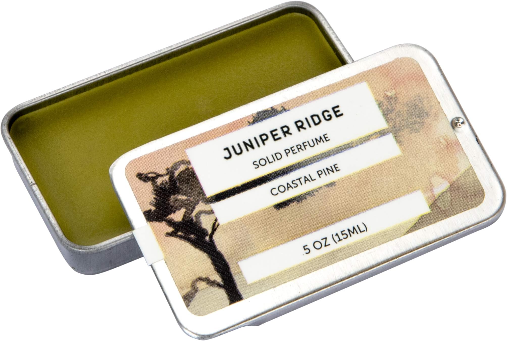 JUNIPER RIDGECoastal Pine Solid Perfume | Wild-Harvested Essential Oil Blend | Unisex Fragrance | Travel Friendly | 0.5 oz Tin