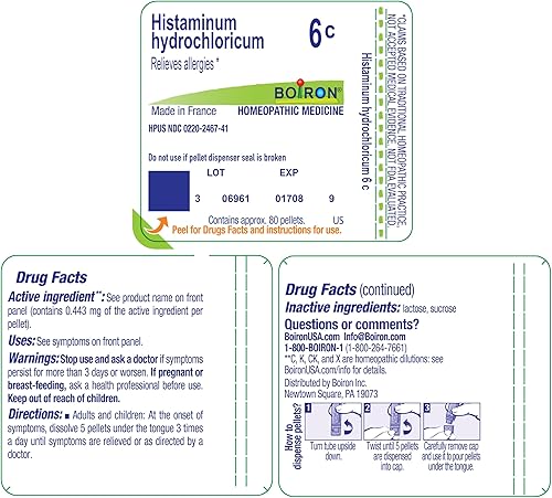 Miniatura 9 de Boiron Histaminum Hydrochloricum 6C Medicina homeopática para el alivio de la alergia - 80 pellets