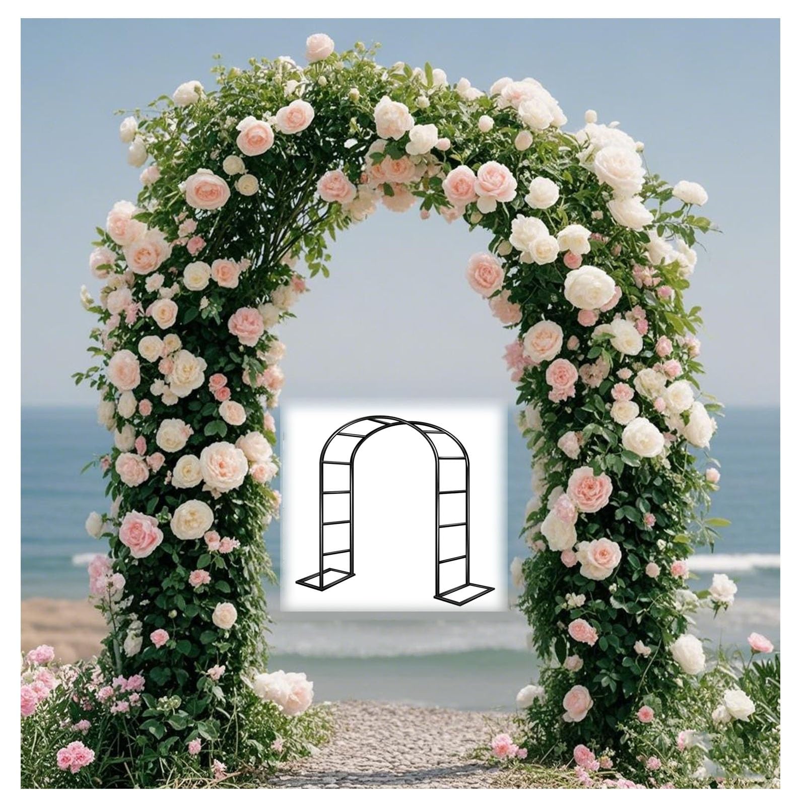 Treillis en métal pour plantes grimpantes, une élégante décoration de jardin de 200 x 230 cm