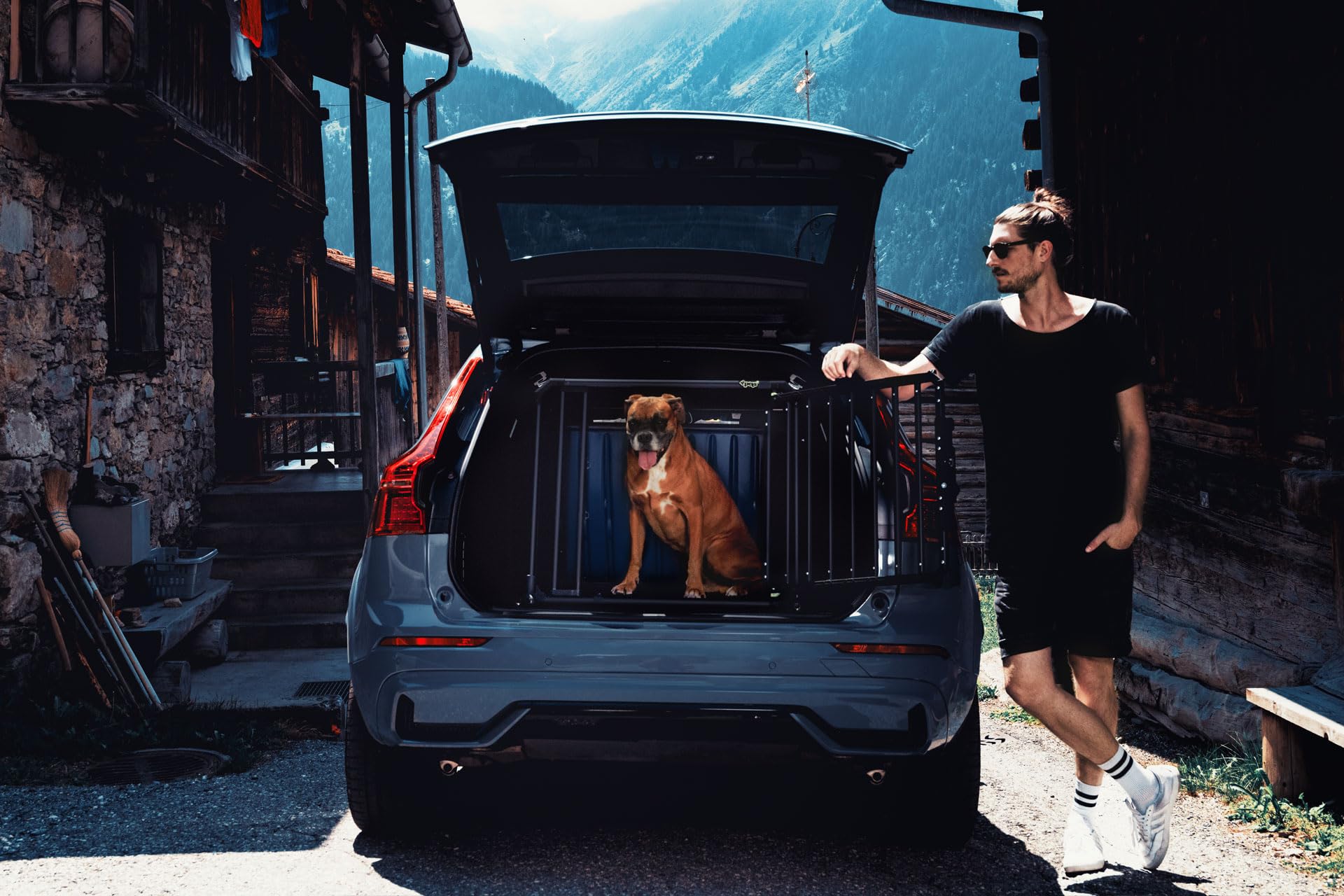 4PETS - Cage pour Chien Pro 3 Taille L - pour Chien de Moins de 45 kg - Caisse de Transport Aluminium Certifiée TÜV