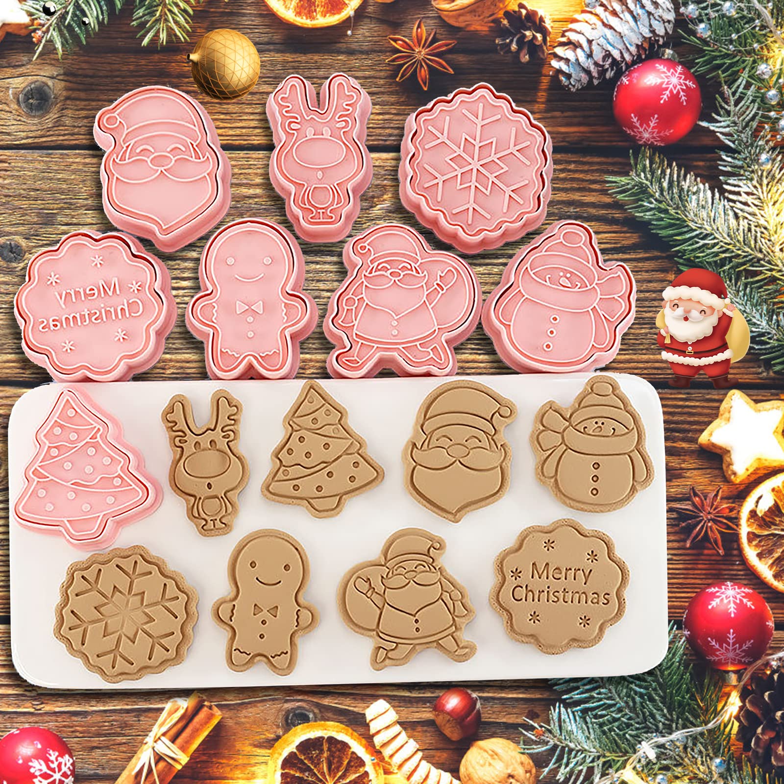 9pcs Forine per Biscotti Natale, Stapi Biscotti Natale in Acciaio