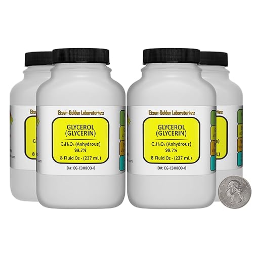 Glicerol [C3H8O3] 99.7% ACS Grado 32 onzas líquidas en 4 botellas