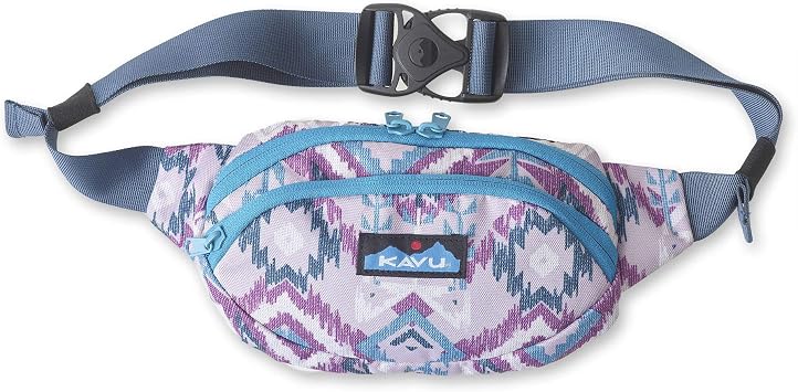 KAVU Spectator Belt Bag Polyester Hip Fanny Pack, Purple Ikat