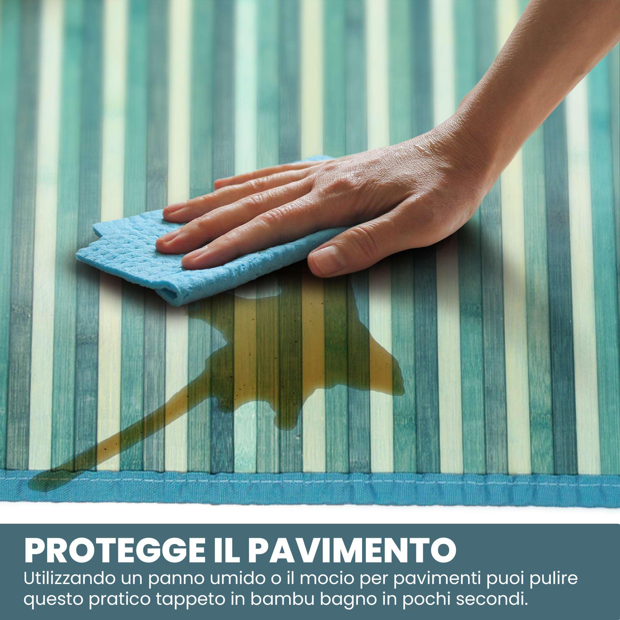 Tappeto Bamboo Cucina CosìCasa – Antiscivolo E Idrorepellente, Effetto Degrade Arancione 50x230 Cm, Sostenibile
