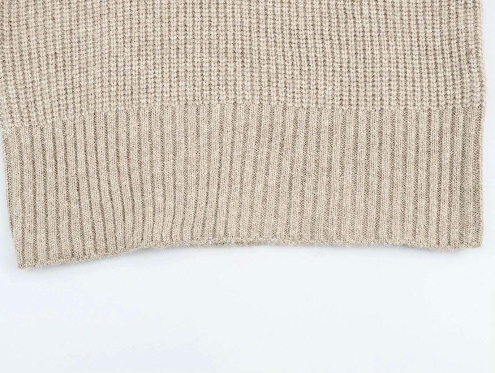 CHENSHI Maglione Donna Lavorato A Maglia da con Decorazione Fiocco Maniche Lunghe Colletto Rialzato Invernale Dolce E alla Moda-Blu Marino-m
