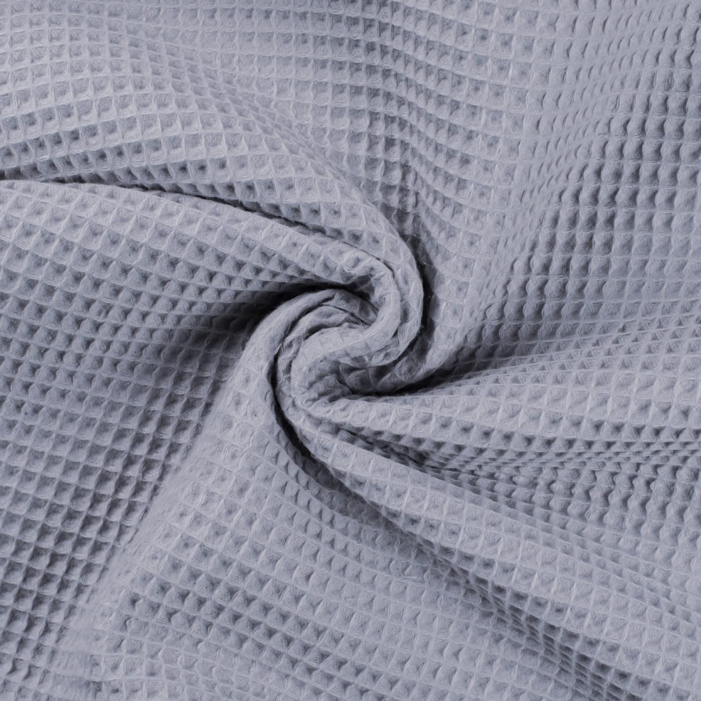 100% Cotton Waffle Honeycomb Pique Fabric Material Dusty Blue, 10Mtr 140cm x 1000cm