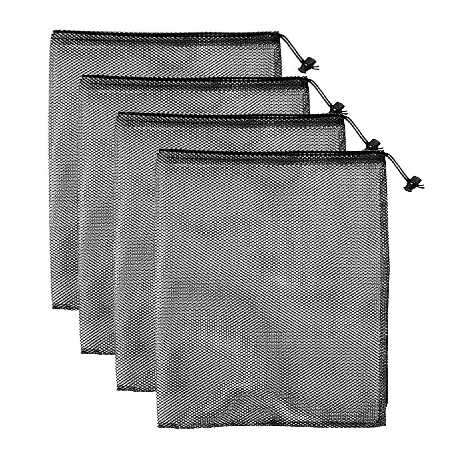 4PCS Mesh Drawstring Bag, Net Beach Tote Bag Organizer Storage Mesh Bags for Swimming Beach Pool Sand Toys Equipment Childrens Kids Bags with Drawstring 30X40CM