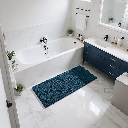 Miniatura 135 de Yimobra - Tapete de baño largo de felpilla, grande de 55.1 x 24 pulgadas, microfibra gruesa, absorbente, extrasuave, antideslizante, peludo, lavable