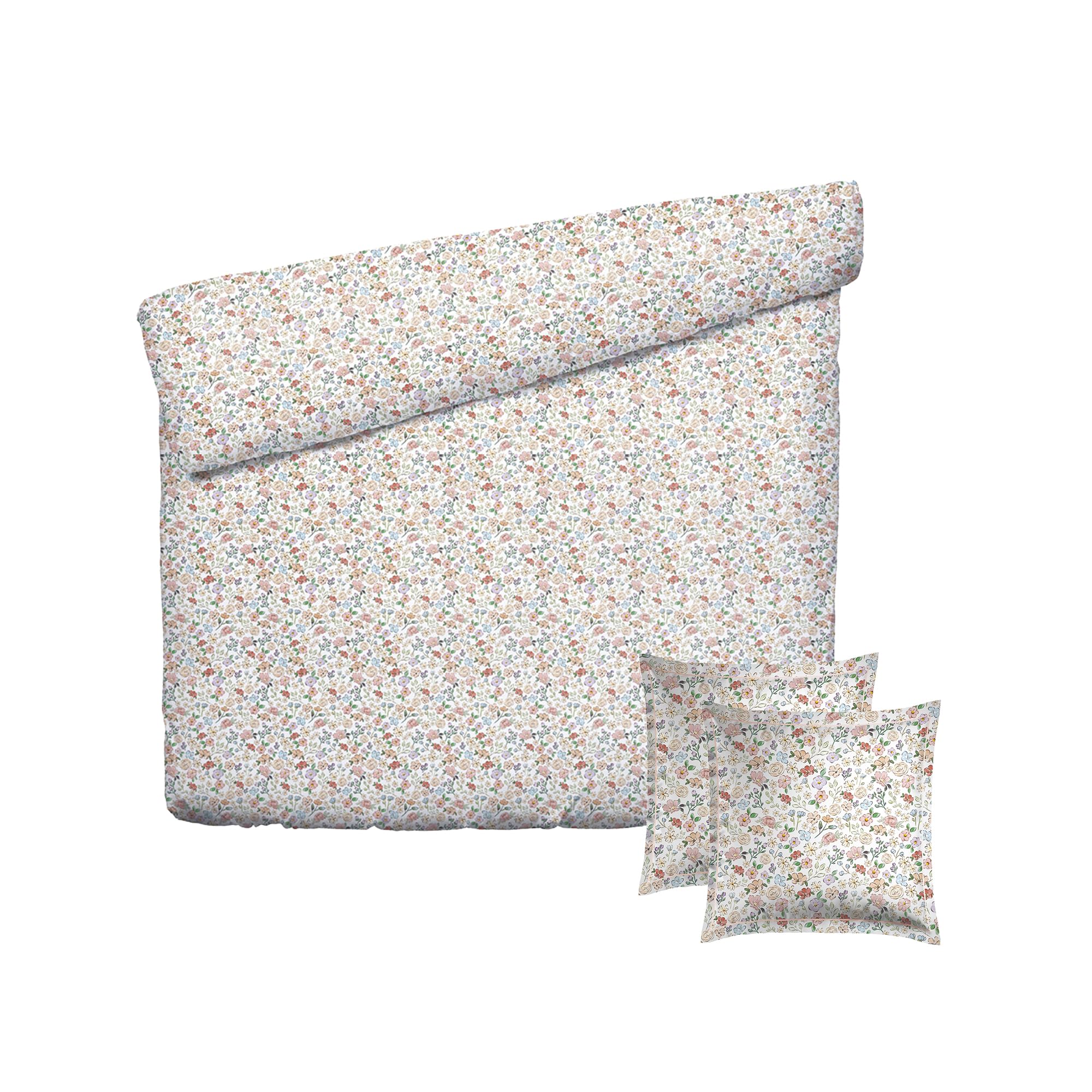 Housse de couette 200x220 cm satin de coton finis les textiles rêches au lit