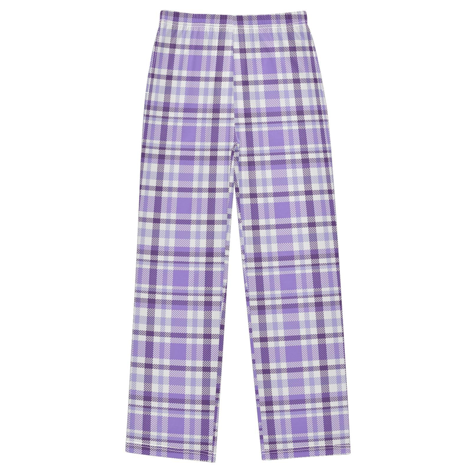 Amazon.com: Pfrewn Girls Pajama Pants Tartan Plaid Purple Lavender Violet  Kids Casual Comfy Lounge Sleepwear Bottoms with Pockets, M : Clothing,  Shoes ...