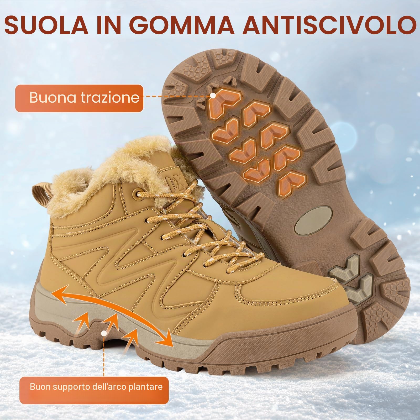 Stivali da neve invernali da donna caldi stivaletti da esterno leggeri a metà polpaccio alla moda in pelliccia sintetica