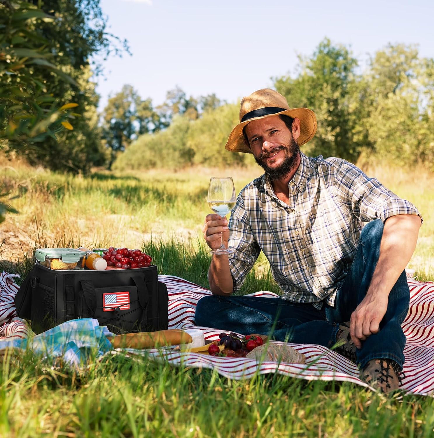 Maelstrom Tactical Lunch Box, Insulated Lunch Bag for Men, Large Leakproof Soft Cooler Bag with Detachable MOLLE Bags, Durable Lunch Tote for Adult Women Work,Picnic,20 Cans/15 L, Black - Image 7