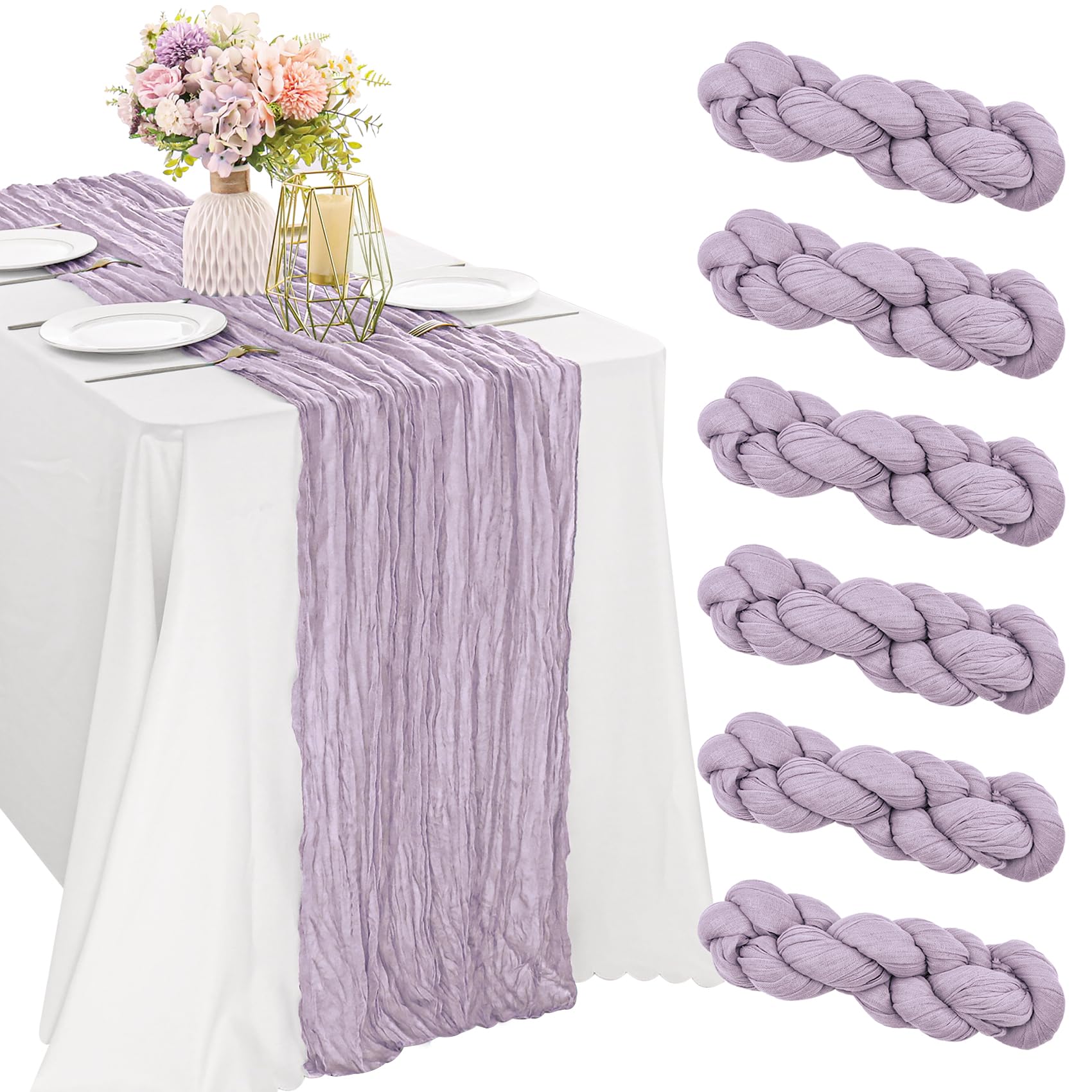 Photo 1 of 10FT Cheesecloth Table Runner Boho Party Home Decorations