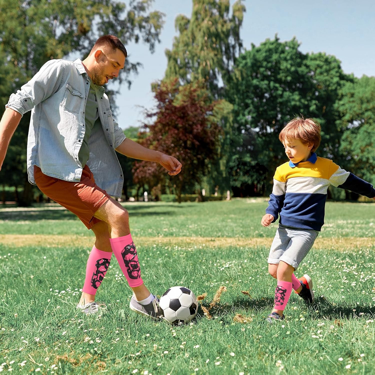 Soccer Shin Guards Kids Youth, Ski Shin Guard Sleeves for Boys Girls Adults Men Women, Protective Soccer Equipment for 2-18 Years Old Boys Girls, High Impact Resistant Breathable Comfortable - Image 7