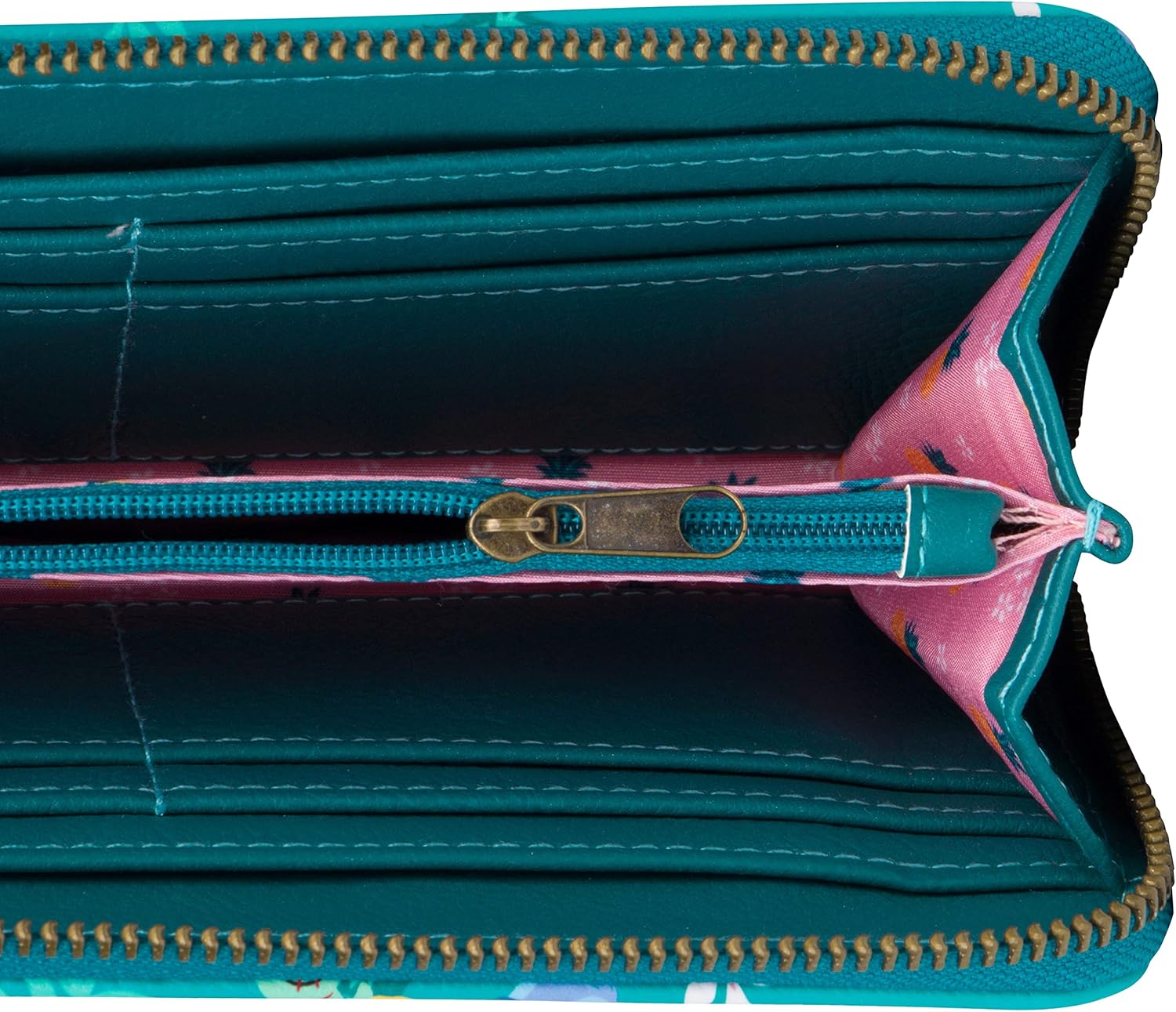 Loungefly Disney Stitch Tropical Print Faux Leather Wallet - Accordion Style & Zip Around - Image 5