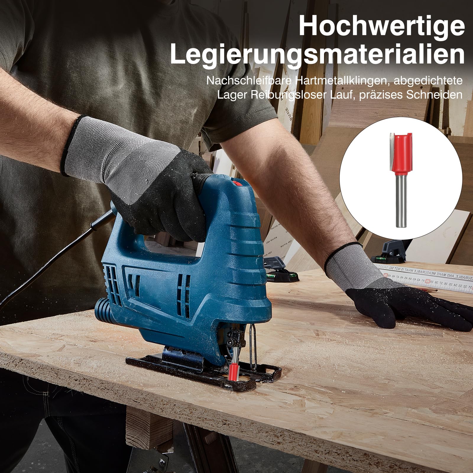 Präzisions-Fräser-Set mit 6 mm Schaft - 12-teilige Hartmetall-Fräsbits für Oberfräsen | Profi-Zubehör für Holzbearbeitung & kreative Projekte mit Holz