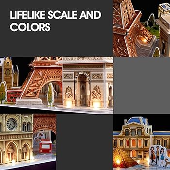 PARISPARISCUBE LITEα Amazon.com: CubicFun 3D Puzzle LED Paris Cityline, 115