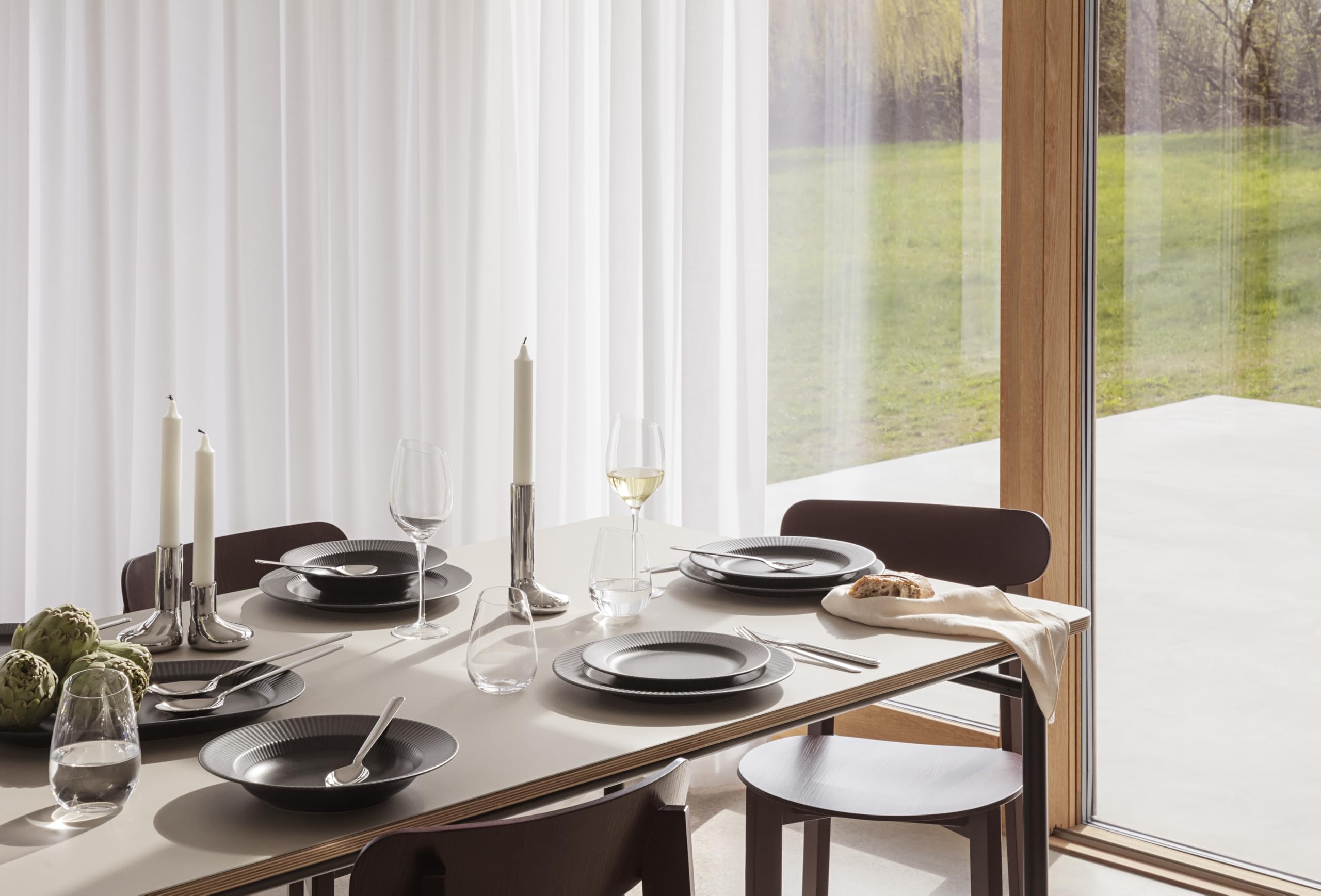 EVA SOLO | Mellow Kerzenhalter-Set 3 St. (8, 12, 16 cm) Edelstahl | Kleiner Kerzenständer, Glänzende Oberfläche, Entspanntes Licht | für Echte oder batteriebetriebene Kerzen | Dänisches Design | Steel