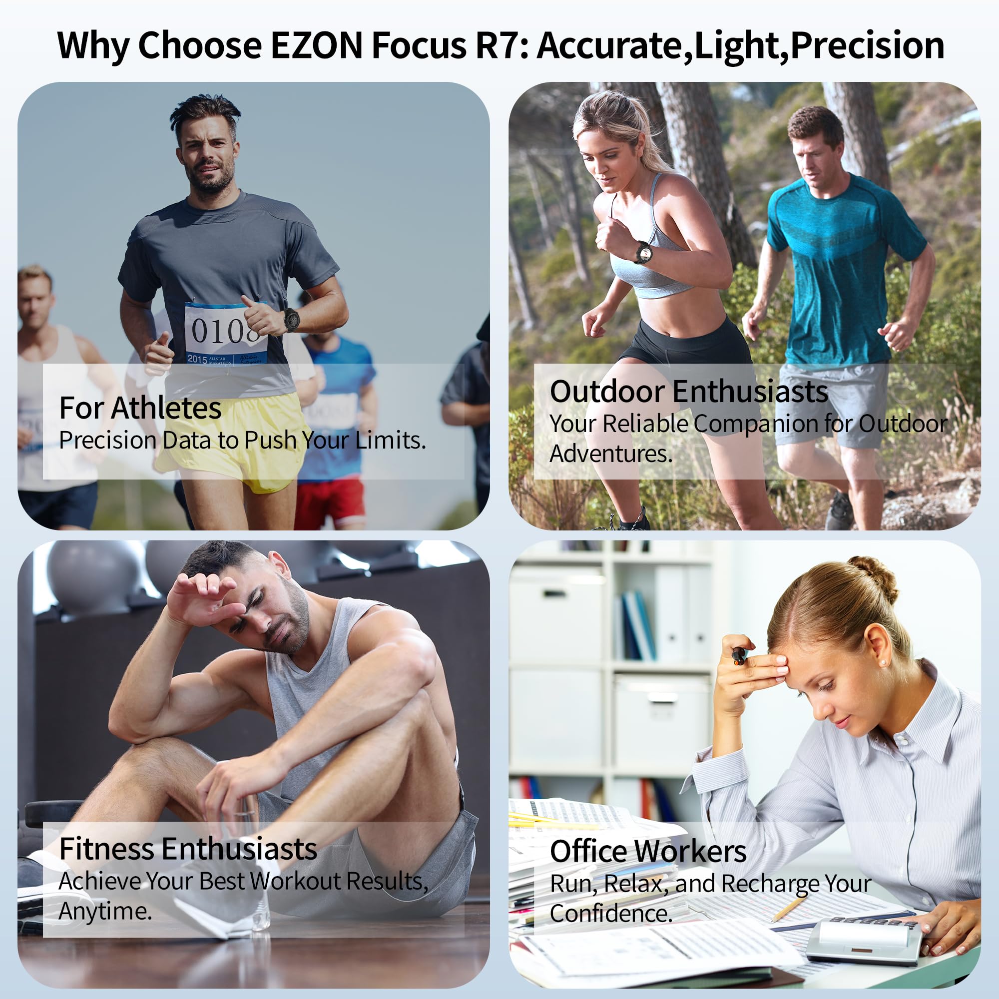 Ezon Sport-Laufuhr mit Premium-Dual-Frequenz-GPS, 5 ATM wasserdicht, 28 Sport-Modi, präzise Herzfrequenzüberwachung, ideal für Sportler, Outdoor-Abenteuer und Fitness-Enthusiasten