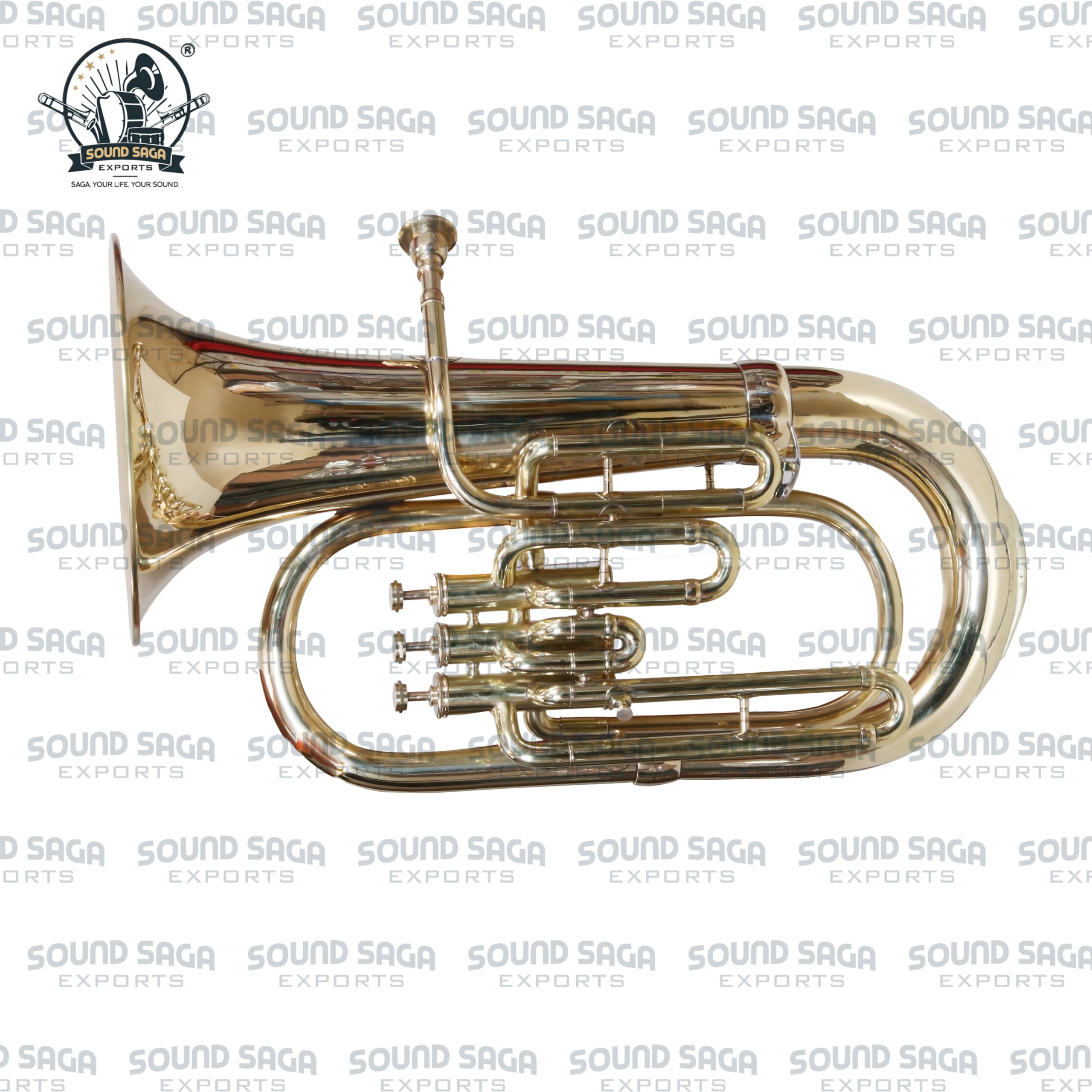 Euphonium 3 Ventil, BB Pitch, Premium Qualität inkl. Mundstück und Tragetasche (BRASS)
