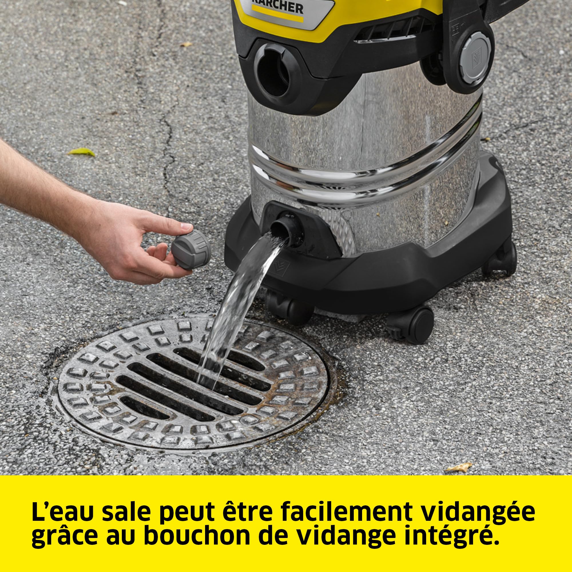 KÄRCHER Aspirateur Eau & Poussière WD 7 Control P S, 1400W, Cuve 30L, Flexible 3.5m. Télécommande 2en1, Nettoyage Filtre, Prise asservissement, Buses & Sacs. Soufflerie, Puissant et Intelligent